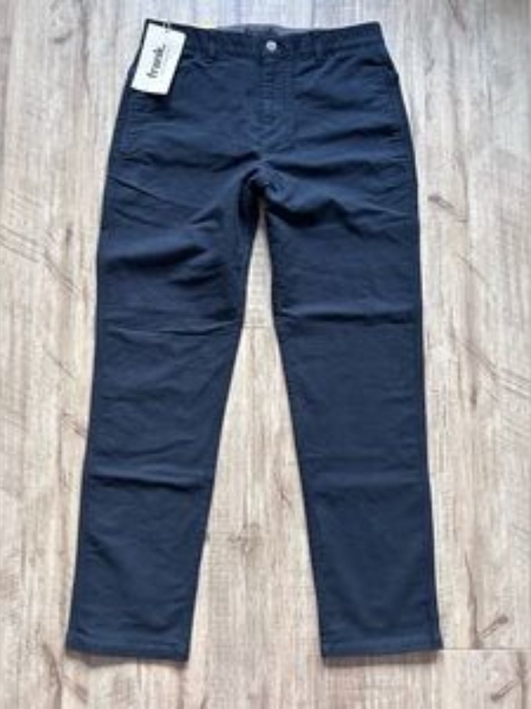 Frank Soft Cotton Blend Black Straight-Leg Classic Pants Business Office Work